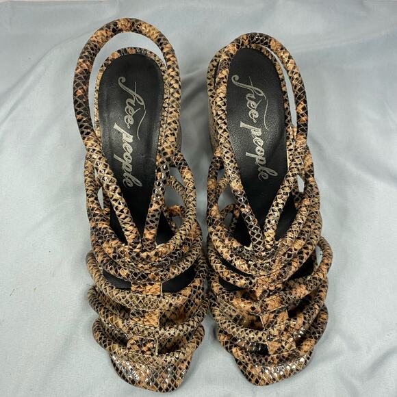 Free people colette cinched Shoes Block heel Womens Size 8 - Picture 4 of 9